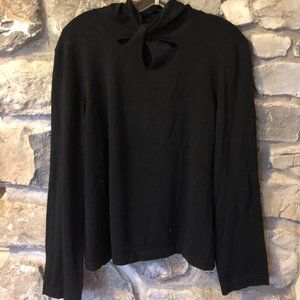 Prima Bella - Shirt- Mock Neck Sweater - Black - Sz L